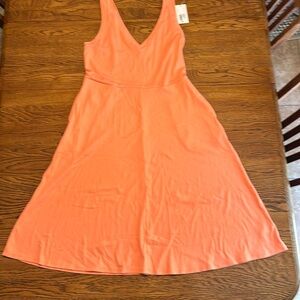 A New Day Womens Tank Dress Peach Stretch V Neck Sleeveless Pockets Ribbed XXL